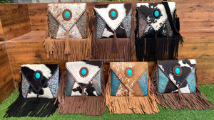 Última fábrica al por mayor en relieve de cuero de vaca con flecos bandolera para mujer personalizado moda espeleología bolsos de hombro de cuero - Product Image 4