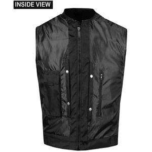 Chaleco de Cuero para Motocicleta para Hombre, Diseño Clásico, Transpirable, Negro, Chalecos de Cuero Genuino para Motociclistas - Product Image 4