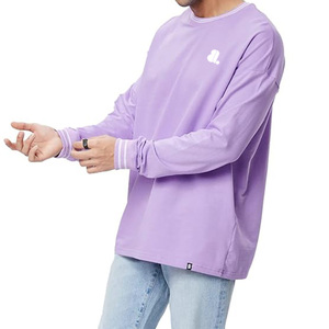 Camiseta de Manga Larga para Hombre, Cuello Redondo, Algodón Jersey Transpirable de 160g, con Logotipo Estampado en Serigrafía en la Parte Delantera, Estilo Casual - Product Image 4