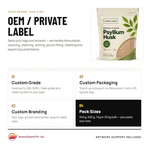 Polvo de Cáscara de Psyllium Entera de Marca Privada, Fibra Dietética Natural para la Salud Digestiva, Sin Gluten, Proveedor a Granel OEM ODM - Product Image 2