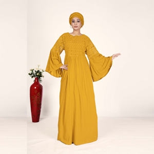 Vestido Largo Kaftan de Rayón para Mujer, Estilo Árabe Islámico de Dubái, con Bordado Chikankari y Schiffli, Manga Acampanada, Tallas Grandes, para Eid - Product Image 3