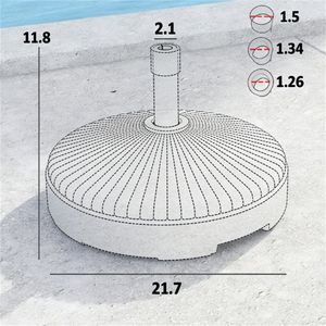 Base Circolare per Ombrellone da Terrazzo, Solo Base per Ombrellone da Esterno per Decorazioni - Product Image 6