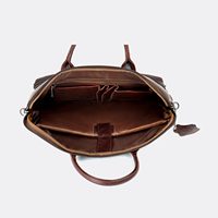 Sac d'affaires en cuir véritable pour homme, personnalisé OEM, vente en gros, style vintage, grain de galet, doublure légère en polyester, porte-documents pour ordinateur portable