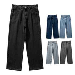 <b>Men's</b> Solid International Comfortable Straight Leg Denim Breathable Quick Dry Mid Waist Polyester Cotton - Product Image 1
