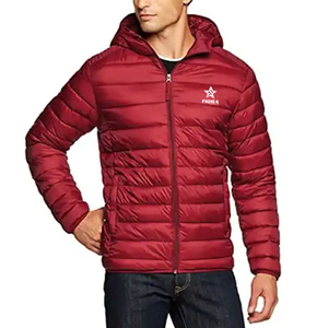 <b>Hot</b> Selling OEM Custom Logo Eco-friendly Fleece <b>Red</b> Puffer Jacket Unisex Quilted Winter Coat Men Women Wind Cold High Quality - Product Image 1