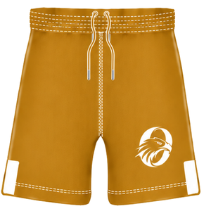 Mustard <b>Yellow</b> White Rugby <b>Shorts</b> Elastic Waist Drawstring Athletic Performance Training Match Team Sportswear Lightweight Rugby - Product Image 1
