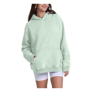 Sweat à capuche unisexe personnalisé en molleton épais, coton polyester délavé à l'acide, coupe oversize, style streetwear vintage, avec poche, pour l'hiver - Product Image 3