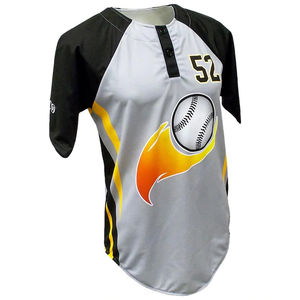 เสื้อเบสบอลคอเฮนลีย์แบบแร็กแลนลายเปลวไฟสั่งทำพิเศษ ผ้าโพลีเอสเตอร์ 100% ระบายเหงื่อได้ดี ผู้ผลิตชุดกีฬาแบบ OEM - Product Image 6