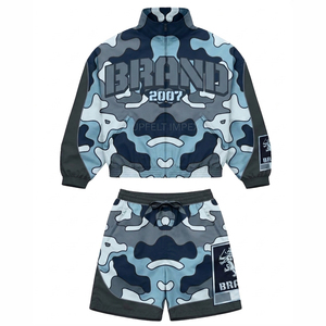Ensemble veste et short camouflage personnalisé, coupe-vent imprimé, streetwear, vêtements de sport décontractés, unisexe - Product Image 1