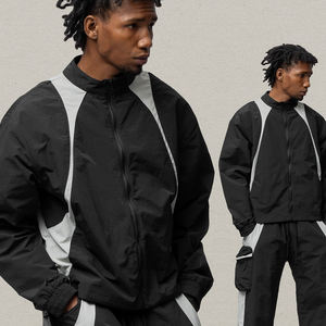 Chaqueta Cortavientos de Nailon para Hombre, Corte Regular, Talla Grande, Ropa Deportiva de Invierno, Estilo Urbano, Ligera, con Parches Bordados y Cierre - Product Image 4