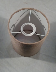 Abat-jour en tissu de lin cylindrique, design minimaliste fait main pour couvercles de lampes avec douilles E27, structure en fil de fer - Product Image 5