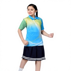 Ensemble d'uniformes sportifs internationaux pour filles, imprimé numérique, respirant, durable, TISSU INTELLIGENT 180g Polyester/Coton, tout-en-un - Product Image 3