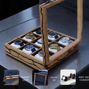 Caja de Almacenamiento de Relojes de Madera de Lujo para Coleccionistas, Caja de Presentación de Relojes de Madera con Logotipo Personalizado por AYAANS - Product Image 5