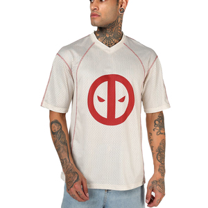 Men's V-Neck Mesh T-Shirt Short Sleeve Breathable 100% <b>Polyester</b> Football Apparel Regular Fit T Shirt Summer Sportswear <b>tshirts</b> - Product Image 3