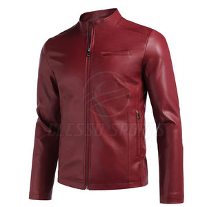 Veste en cuir pour homme classique, coupe ajustée, tendance, vintage, confortable, élégante, douce et confortable - Product Image 2