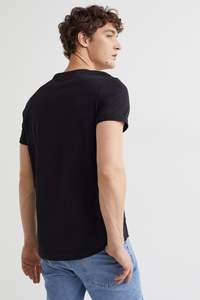 T-shirt décontracté pour homme, coupe ample, 100% coton extensible, col rond, manches courtes, avec logo imprimé, vêtements de sport - Product Image 3