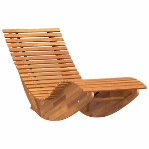 Lot de 2 chaises longues en bois d'acacia massif marron 60,63 x 23,62 x 29,13 po - Product Image 4