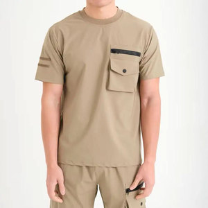 Conjunto de camiseta y pantalones cortos de diseño moderno para gimnasio, corte regular, informal, transpirable, 100% algodón tejido, conjunto para correr para hombre - Product Image 2