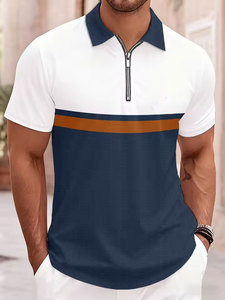 Men's Anti-Wrinkle Breathable Casual <b>Button</b>-<b>Up</b> <b>Shirt</b> Orange <b>Black</b> Knitted Spandex/Polyester Short Sleeve Front Logo Plain Dyed - Product Image 1