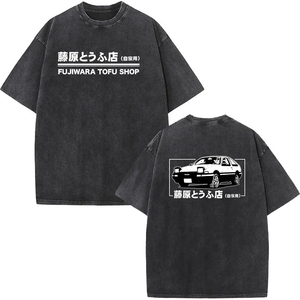 เสื้อยืดโอเวอร์ไซส์ลายกราฟิกปลาญี่ปุ่น สไตล์สตรีทแวร์ โลโก้สั่งทำ ผ้าฝ้ายทรงหลวม ผลิตจำนวนมาก - Product Image 4