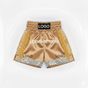 Short d'entraînement professionnel de Muay Thai pour hommes et femmes, short classique de kickboxing thaïlandais en tissu satiné premium. - Product Image 5