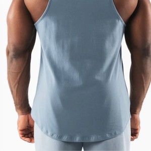 Camisetas sin mangas baratas con logo personalizado, ajustadas, lisas, para hombre, para entrenamiento, 100% algodón. - Product Image 6