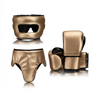 Ensemble de protection pour la tête et les gants de boxe en or, équipement de protection pour le kick-boxing, pour l'entraînement aux arts martiaux - Product Image 5