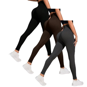 Leggings de Yoga de Cintura Alta para Mujer, Sin Costuras, Transpirables, Antibacterianos, de Spandex/Poliéster, Ajuste Personalizado, Cintura Elástica - Product Image 2