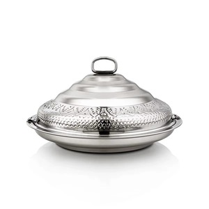 Silver color Best Quality metal Casserole Serving Food Warmer designer <b>Stand</b> Hotel ware Kitchenware Hot pot Dish warmer - Product Image 3