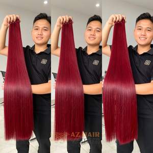 Femmes Black Wine European Full Lace Silk Top Base Perruque de cheveux humains Os Straight Raw Extensions de cheveux vietnamiens - Product Image 4