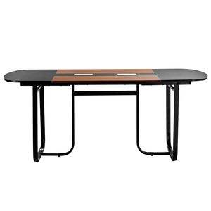 Modern 6 Ft Oval Office Meeting Table 6-8 Person Capacity <b>Large</b> Seminar <b>Desk</b> with Metal Legs Conference Table - Product Image 1