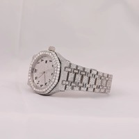 Montre tonneau unisexe de luxe en acier inoxydable 41 mm, verre saphir, affichage analogique de la date, mouvement à quartz, fermoir pliant