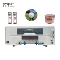 Nueva Impresora de Etiquetas DTF MYJET Semiautomática de Curado LED, Tinta de Barniz Blanco CMYK, Impresora de Inyección de Tinta UV DTF de Rollo a Rollo