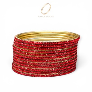 Pulseras de Acero Inoxidable Rojas con Cristales, Elegantes y a la Moda, para Mujer, con Acabado Chapado en Oro de Larga Duración, Venta al por Mayor para Bodas - Product Image 4