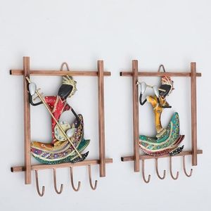 Vintage Metal Wall Mounted <b>Key</b> <b>Hooks</b> With Cartoon Figure Design 5 <b>Hooks</b> Handmade Decorative Rack - Product Image 4