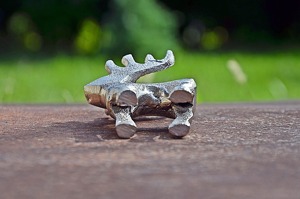 Elegant Small Size Silver Brass Reindeer <b>Figure</b> Decorative <b>Christmas</b> Accent Perfect For Kids Room and Shelves From India - Product Image 6