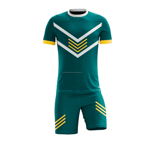 Ensemble de maillot et short de football professionnel, sublimation intégrale, design personnalisé, évacuation de l'humidité, kit uniforme d'équipe, vente en gros - Product Image 2