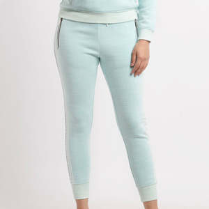 Ensemble de survêtement bleu ciel pour femme 100 % coton avec capuche, poches cache-oreilles et col en dentelle - Product Image 6