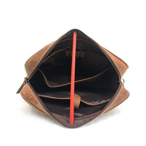 Sac messager en cuir rustique pour homme, sacoche d'affaires de haute qualité, sac à bandoulière pour bureau, 15 pouces - Product Image 2