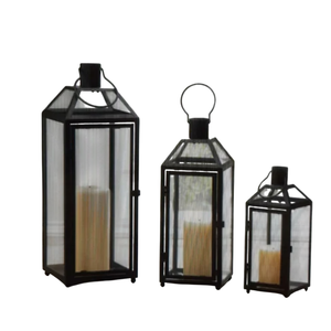 <b>Set</b> Of 2 Black Metal Outdoor Indoor Decorative Hanging Candle <b>Lanterns</b> Classic Farmhouse Style Iron Candle Holder For Home Decor - Product Image 3