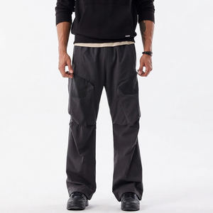 Custom Men's Techwear Cargo Pants <b>Wide</b> <b>Leg</b> Multi-Pocket Tactical Trousers Streetwear Baggy Urban Utility <b>Jogger</b> Workwear Pants - Product Image 1