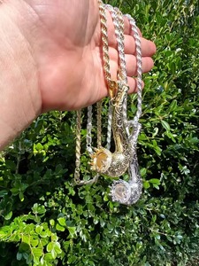 Colgante de pipa de tabaco, colgante Hip Hop, colgante de plata chapada en oro 925 con moissanita VVS para hombre, colgante Bling para rapero, colgante de moda - Product Image 2