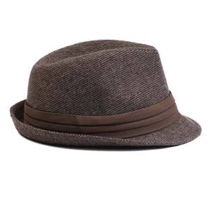 Chapeau Fedora en polyester fabriqué en usine pour hommes, chapeau Fedora décontracté personnalisé, chapeaux Fedora de haute qualité pour hommes, couleur unie - Product Image 3