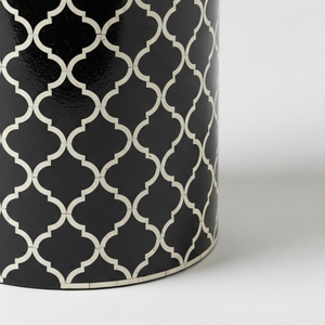 Mesa Auxiliar Industrial Moderna con Incrustaciones de Esmalte Blanco y Negro, Diseño Geométrico Hecho a Mano, para Recibidor o Dormitorio, Venta al por Mayor - Product Image 4