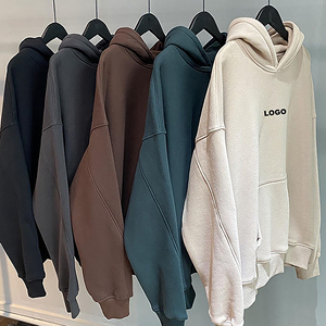 Sweat à capuche de haute qualité 500 g/m² en molleton épais, coupe oversize, épaules tombantes, sans cordons, pour hommes - Product Image 5