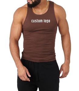 Débardeur de fitness pour homme 100% coton respirant, personnalisable avec logo, sans manches, pour la course, l'entraînement musculaire, la musculation, le sport - Product Image 3