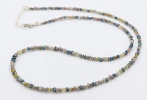 Excelente Collar Minimalista con Cuentas Multifacéticas Sin Cortar de 3 mm y 16 Pulgadas, Cuentas Multidiamante - Product Image 2