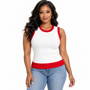 Cosh International Sisterhood Sorority O-Neck <b>Sleeveless</b> Knitted <b>Cardigan</b> Solid Embroidery Front Casual Regular Length Winter - Product Image 3