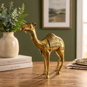 Figura de Camello de Latón Hecha a Mano, Escultura Decorativa de Dromedario, Estatua de Animal del Desierto Grabada en Metal, Adorno de Lujo para el Hogar - Product Image 5