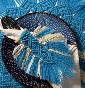 Juego de Manteles Individuales Grandes de Macramé: Anillo para Servilletas Estilo Boho - Product Image 1